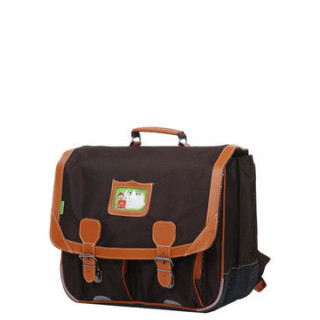 1 cartable 41 cm + une trousse double Chocolat