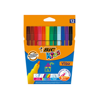 Feutre Bic Visa - Pointe Fine 2 mm - Etui de 12