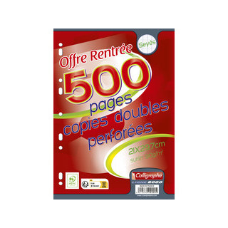 Feuilles double 21 x 29,7 - callligraphe- 90 gr - Paquet de 500