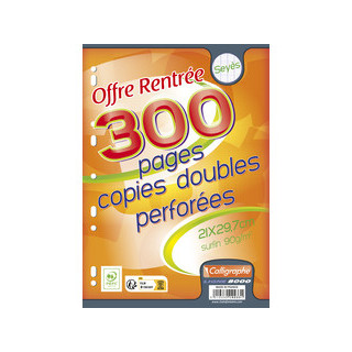 Copies doubles 21 x 29,7 - Callligraphe- 90 gr - Paquet de 300