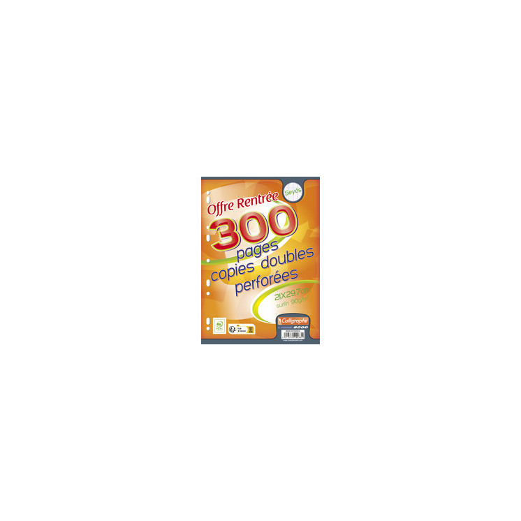 Copies doubles 21 x 29,7 - Callligraphe- 90 gr - Paquet de 300