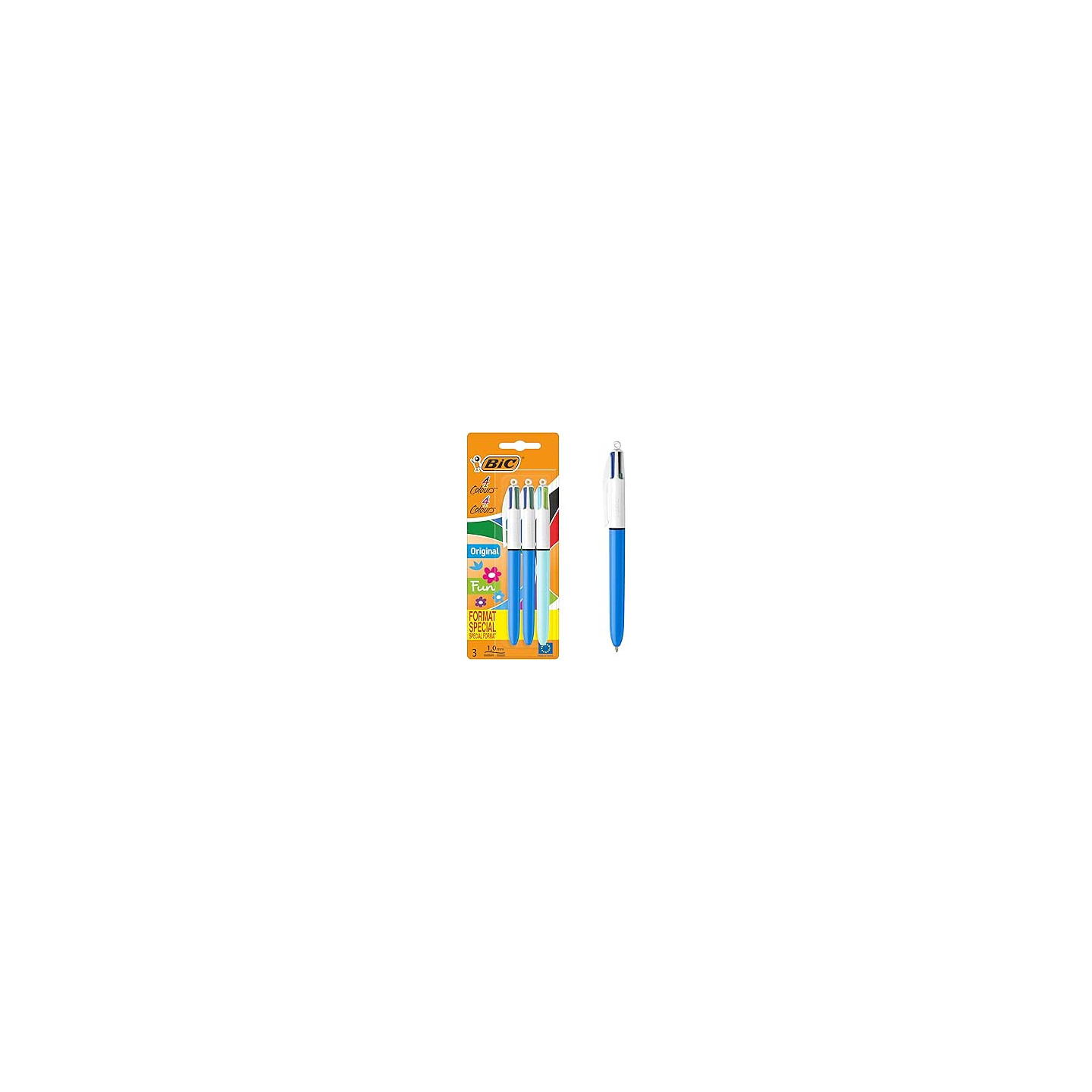 Stylo Bic bille 4 couleurs 2+ 1 Fun