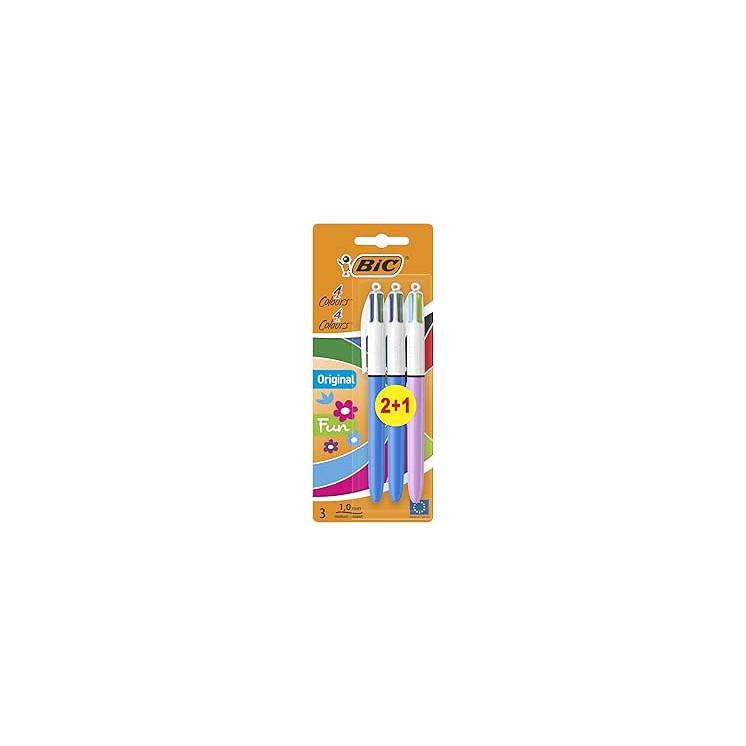 Stylo Bic bille 4 couleurs 2+ 1 Fun