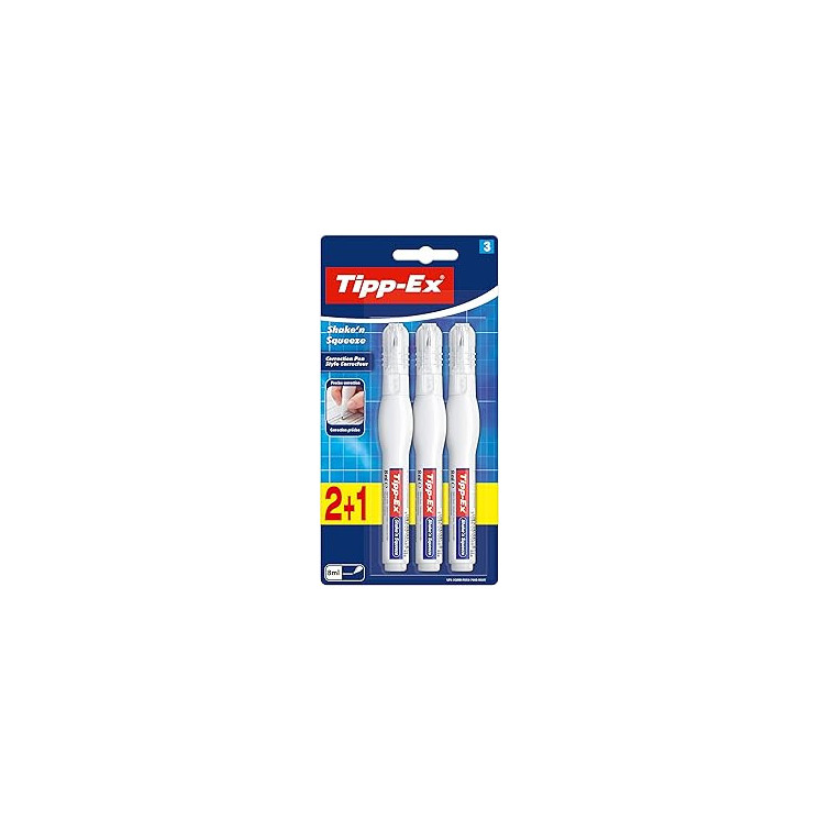 Stylo Tipp-Ex Shake n Squeeze - Lot de 3