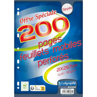 Feuilles mobile 21 x 29,7 - Callligraphe - Paquet de 200
